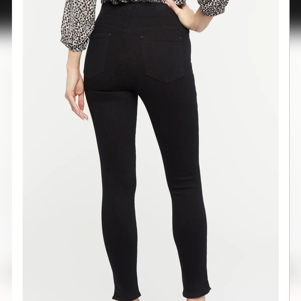 NYDJ Super Skinny Ankle Pull-On Jeans In SpanSpring Denim With Side Slits - Picture 3 of 9